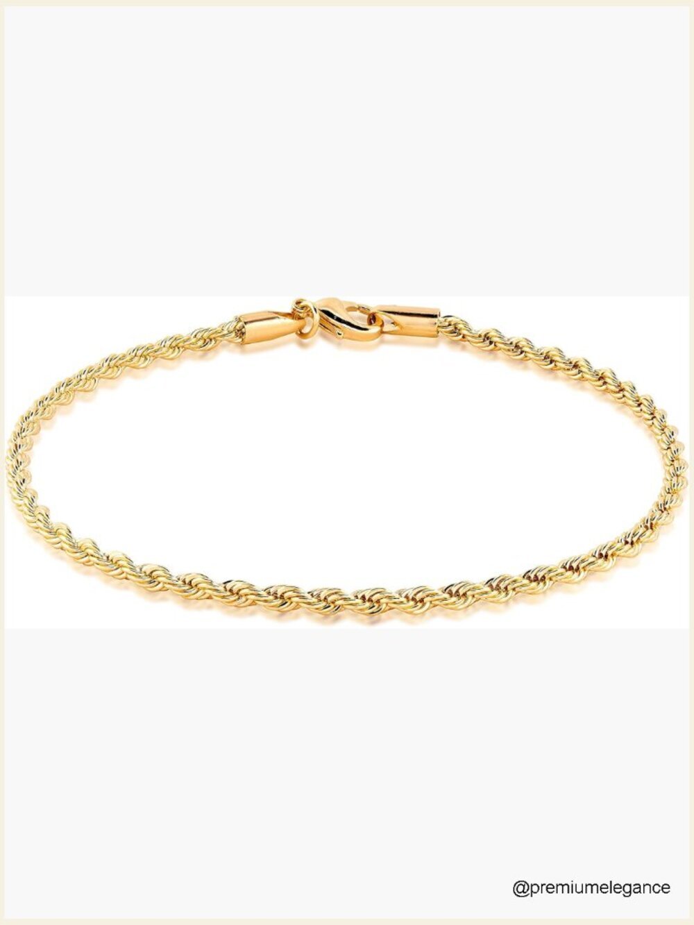 Braided Rope Anklet 10 inch Gold Plated Lobster Clasp Hypoallergenic